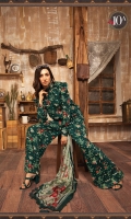 Printed Linen Dobbby Shirt and Trouser Printed Silk Dupatta Embroidered Patti I Embroidered Patti II