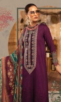 Printed Khaddar Shirt Dyed Trouser Printed Shawl Embroidered Neckline Embroidered Patti