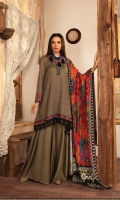 Printed Khaddar Shirt Dyed Trouser Printed Shawl Embroidered Patti I Embroidered Patti II