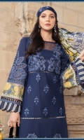 Embroidered Pima lawn front 3 pieces Printed lawn back Dyed lawn sleeves Printed tissue silk dupatta Printed cambric trouser Embroidered organza sleeve lace Embroidered organza sleeve patch 2 pieces