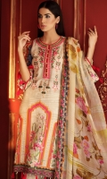 Digital Print Shirt with embroidered Nick line  Dyed Trouser  Digital Print Chiffon Dupatta with Embroidered border 
