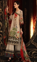 Digital Print Shirt with embroidered Nick line  Dyed Trouser  Digital Print Chiffon Dupatta with Embroidered Border