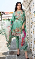 Embroidered shirt            Embroidered Trouser Printed Chiffon Dupatta