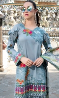 Embroidered shirt            Embroidered Trouser Printed Chiffon Dupatta