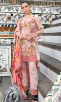 Embroidered shirt            Embroidered Trouser Printed Chiffon Dupatta