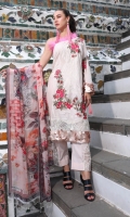 Embroidered shirt            Embroidered Trouser Printed Chiffon Dupatta