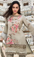Embroidered shirt            Embroidered Trouser Printed Chiffon Dupatta