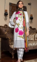 03 Pcs Unstitched Embroidered Linen with Printed Dupatta