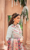 Embroidered Front (Lawn) Embroidered Front & Back Border (Satin) Printed Back (Lawn) Embroidered Sleeve (Lawn) Embroidered Sleeve Border (Lawn) Embroidered Dupatta Swiss voil Embroidered Dupatta Matha Patti (Satin) Embroidered Dupatta 4 Side (Satin) Printed Trouser (Cotton)
