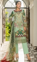 Three Piece Embroidered Lawn Suit with Chiffon Dupatta