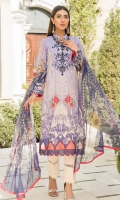 Three Piece Embroidered Lawn Suit with Chiffon Dupatta