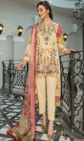 Three Piece Embroidered Lawn Suit with Chiffon Dupatta
