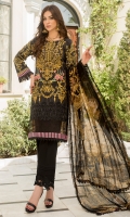 Three Piece Embroidered Lawn Suit with Chiffon Dupatta