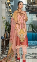 Three Piece Embroidered Lawn Suit with Chiffon Dupatta
