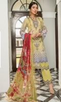 Three Piece Embroidered Lawn Suit with Chiffon Dupatta