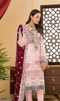 Embroidered Front Chiffon. Embroidered Back Chiffon. Embroidered Sleeves Chiffon. Embroidered Dupatta Chiffon Contrast. Embroidered Gala Motif. Embroidered Front Border. Embroidered Front Border, 2. Embroidered Back Border. Embroidered Sleeves Border. Embroidered Trouser Border. Border. Trouser.