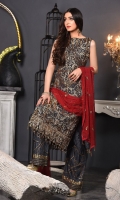 Embroidered Chiffon Unstitched 3 Piece Suit 