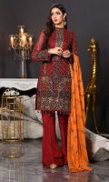 Embroidered Chiffon Unstitched 3 Piece Suit 