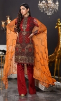 Embroidered Chiffon Unstitched 3 Piece Suit 