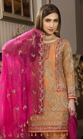 EMBROIDERED MASORI FRONT BACK AND SLEEVES EMBROIDERED DAMAN PATCH EM- BROIDERED CHIFFON DUPPATA GRIP TROSER AND ACCESSORIES