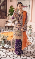 EMBROIDERED CHIFFON FRONT BACK AND SLEEVES EMBROIDERED FRONT BACK DAMAN PATCH EMBROIDERED CHIFFON DUPPATA EMBROIDERED GRIP TROUSER AND ACCESSORIES