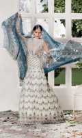 Embroidered pure chiffon front+back Embroidered net sleeves Embroidered net lehnga Embroidered pure chiffon duppata Embroidered palu border+lining Accessories