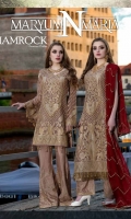 EMBROIDERED CHIFFON FRONT BACK AND SLEEVES EMBROIDERED DUPPATA EMBROIDERED FRONT BACK DAMAN PATCH EMBROIDERED GRIP TROUSER AND ACCESSORIES