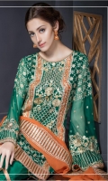 Chiffon Embroidered Front Sleeves Dupatta Chiffon Back & Patch Embroidered Front Back Patti & Embroidered Trouser