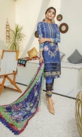 Digital Printed Cambric Cotton Front embroidered Digital Bamber Chiffon Dupatta Dyed Cotton Trouser
