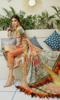 Digital Printed Cambric Cotton Front embroidered Digital Bamber Chiffon Dupatta Dyed Cotton Trouser