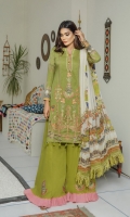 Digital Printed Cambric Cotton Front embroidered Digital Bamber Chiffon Dupatta Dyed Cotton Trouser