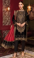 Embroidered Velvet Unstitched 3 Piece Suit 