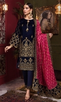 Embroidered Velvet Unstitched 3 Piece Suit 