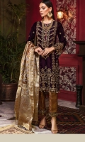 Embroidered Velvet Unstitched 3 Piece Suit 