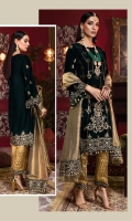 Embroidered Velvet Unstitched 3 Piece Suit 
