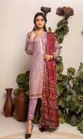 Shirt: Pearl Printed Cambric (3 meters) Dupatta: Pearl Printed Cambric (2.5 meters) Trouser: Dyed Cotton (2.5 meters)