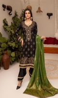 Shirt: Pearl Printed Cambric (3 meters) Dupatta: Pearl Printed Cambric (2.5 meters) Trouser: Dyed Cotton (2.5 meters)