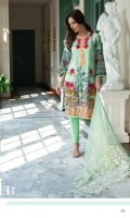 3 Piece Embroidered Lawn Suit Shirt : Printed Lawn Dupatta : Embroidered Net Trouser : Dyed EMBROIDERY: Embroidered Gala Embroidered Net Dupatta