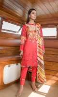 Shirt: Printed Lawn (3 meters) Dupatta: Printed Lawn (2.5 meters) Trouser: Dyed Cambric (2.5 meters)