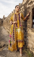 Shirt: Printed Lawn (3 meters) Dupatta: Printed Lawn (2.5 meters) Trouser: Dyed Cambric (2.5 meters)