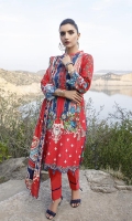 Shirt: Printed Lawn (3 meters) Dupatta: Printed Lawn (2.5 meters) Trouser: Dyed Cambric (2.5 meters)