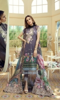 Digital Printed Lawn Shirt With Embroidered Neck Dupatta Digital Silk Cotton Trousers Dyed
