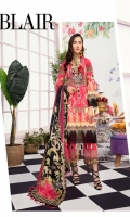 Digital Printed Embroidered NeckLuxury Lawn Digital Printed Silk Dupatta Cambric Cotton Trouser Lass Fort Patch