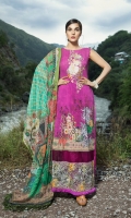 Digital Printed Swiss Shirt With Embroidered Dupatta Digital Chiffon Trouser Cotton Dyed
