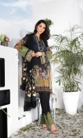 Digital Printed Swiss Shirt With Embroidered Embroidered Bamber Chiffon Dupatta Cotton Dyed Trouser