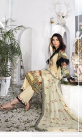 Digital Printed Swiss Shirt With Embroidered Embroidered Bamber Chiffon Dupatta Cotton Dyed Trouser