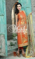 Un Stitched Three Piece, Shirt Fabric: Karandi, Includes: Front, Back, Sleeves, Digital Printed Chiffon Dupatta, Karandi Trouser