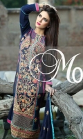 Un Stitched Three Piece, Shirt Fabric: Karandi, Includes: Front, Back, Sleeves, Embroidered Crinckle Chiffon Dupatta, Karandi Trouser