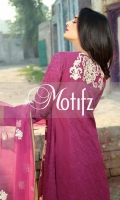 Un Stitched Three Piece, Shirt Fabric: Karandi, Includes: Front, Back, Sleeves, Embroidered Crinckle Chiffon Dupatta, Karandi Trouser