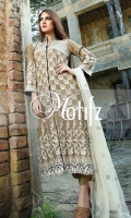 Un Stitched Three Piece, Shirt Fabric: Karandi, Includes: Front, Back, Sleeves, Embroidered Crinckle Chiffon Dupatta, Karandi Trouser